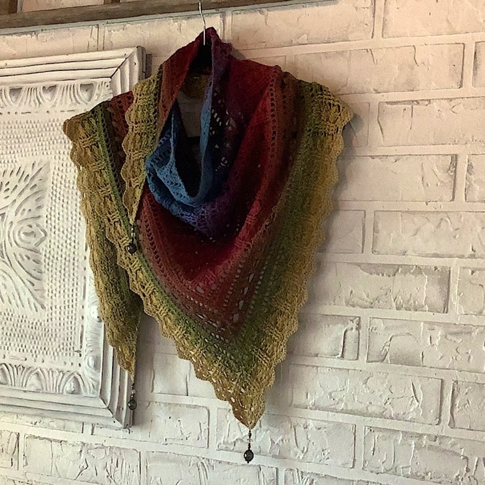Handcrafted Scarf/Shawl with Beaded Toggles